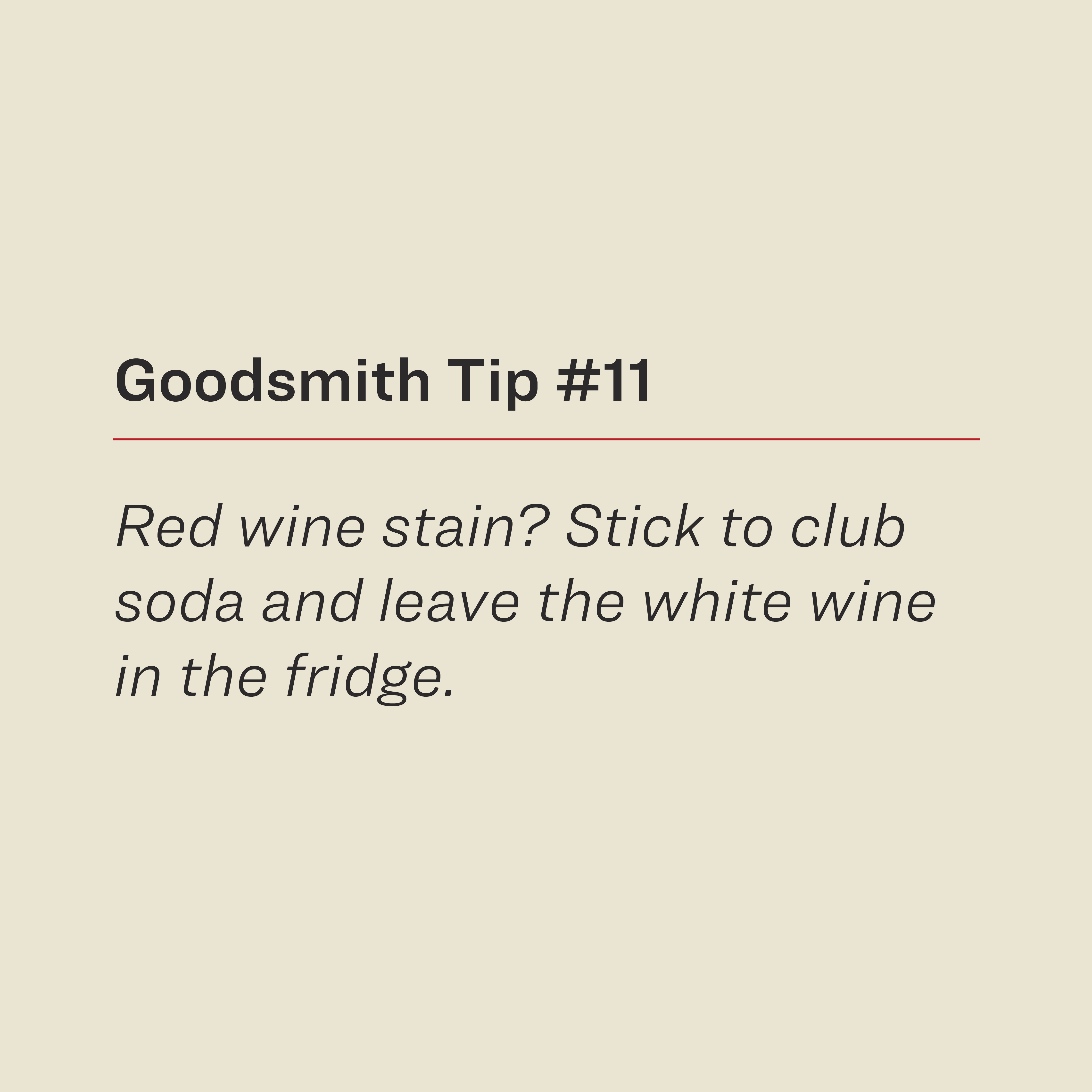 Red wine stain? Stick to club soda and leave the white wine in the fridge