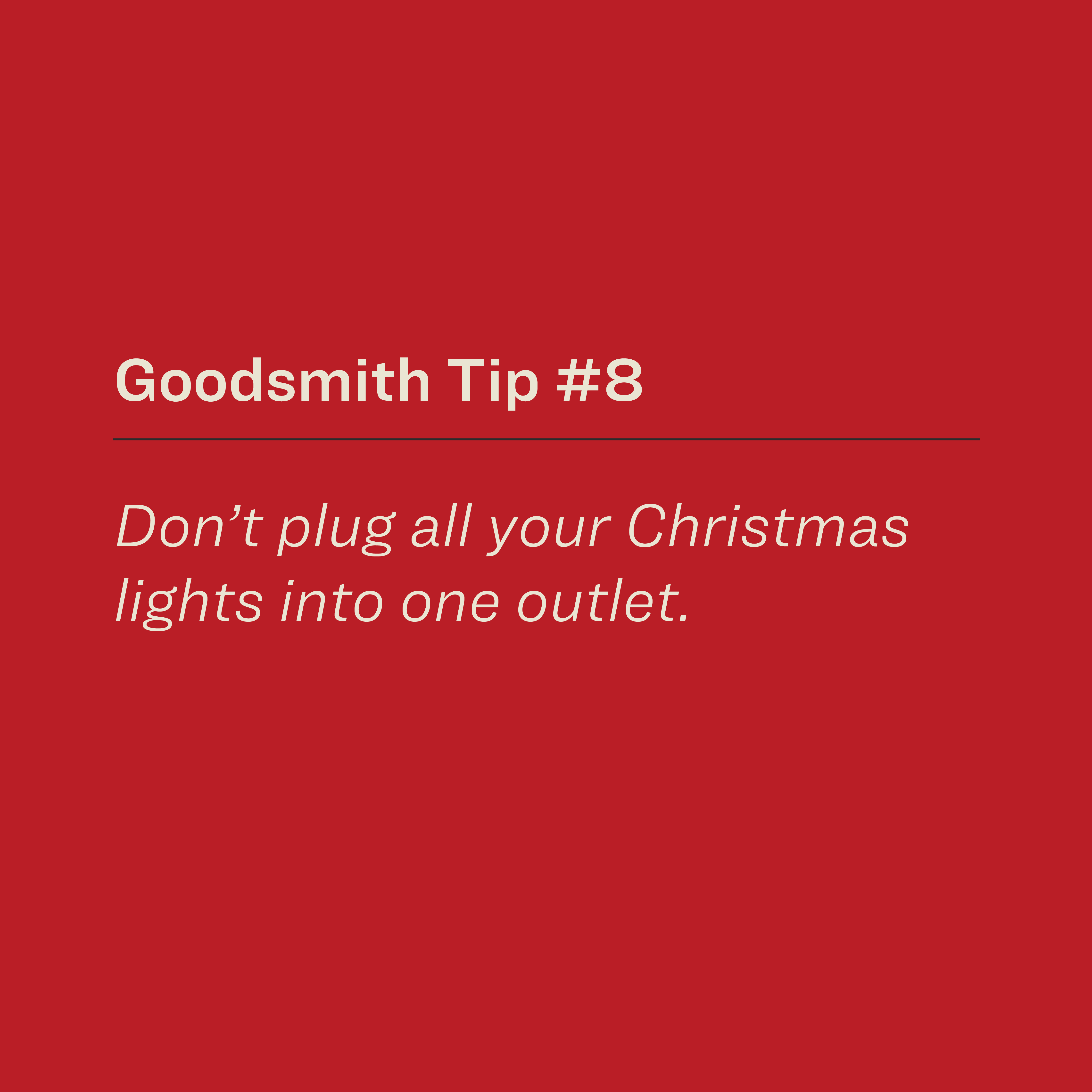 Don't plug all your Christmas lights into one outlet